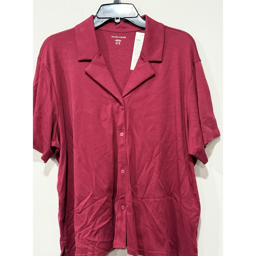 Eileen Fisher NWT Woman's XL 100% Organic Cotton Rosby Pajama Top Button Up
